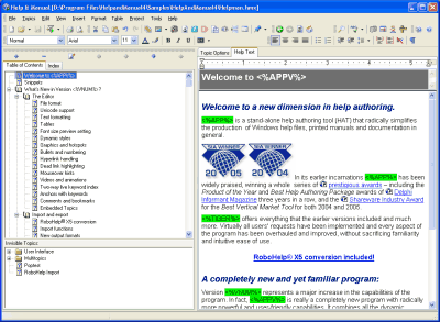 Help & Manual Main Window