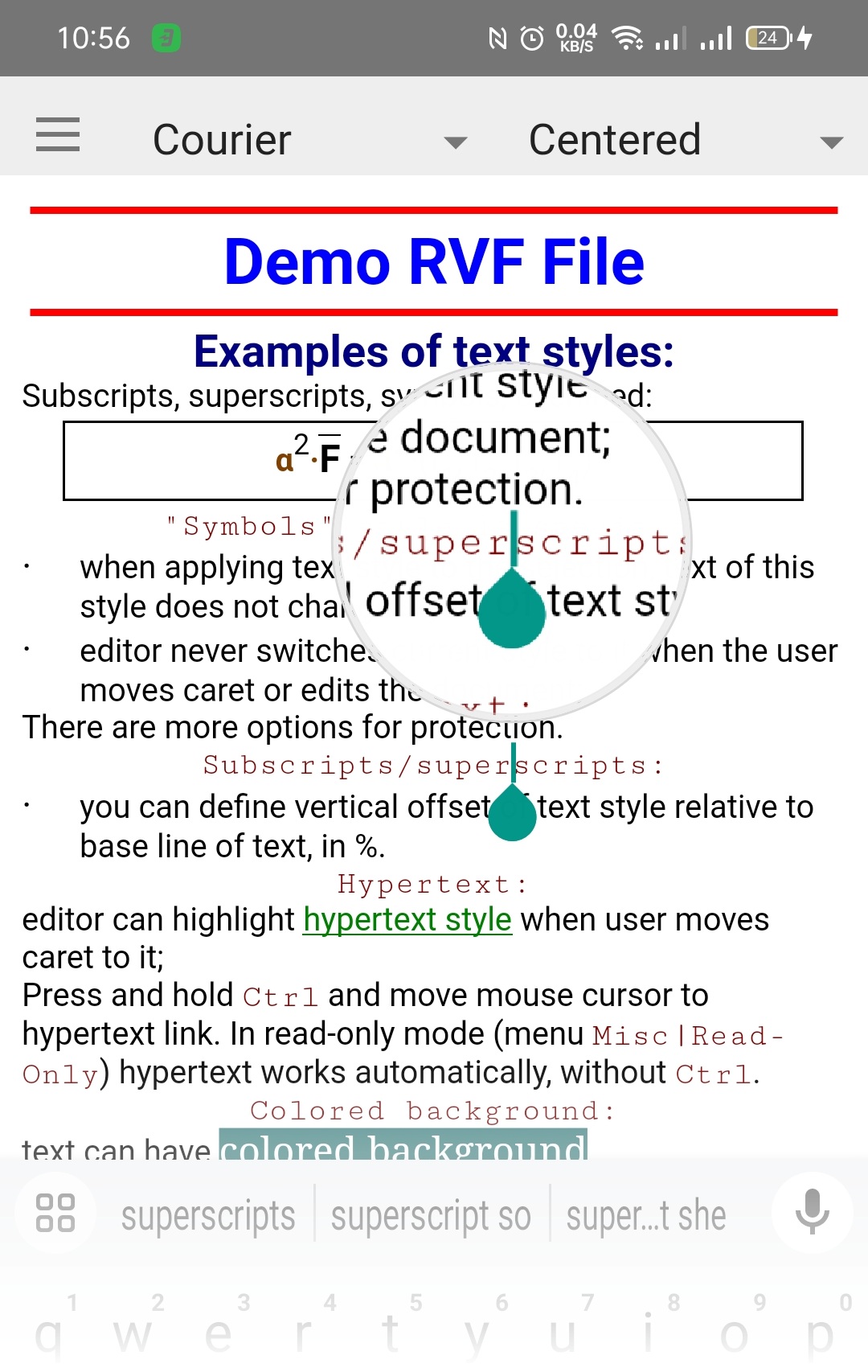 Delphi 12 Android FireMonkey: moving caret in TRichViewEditor